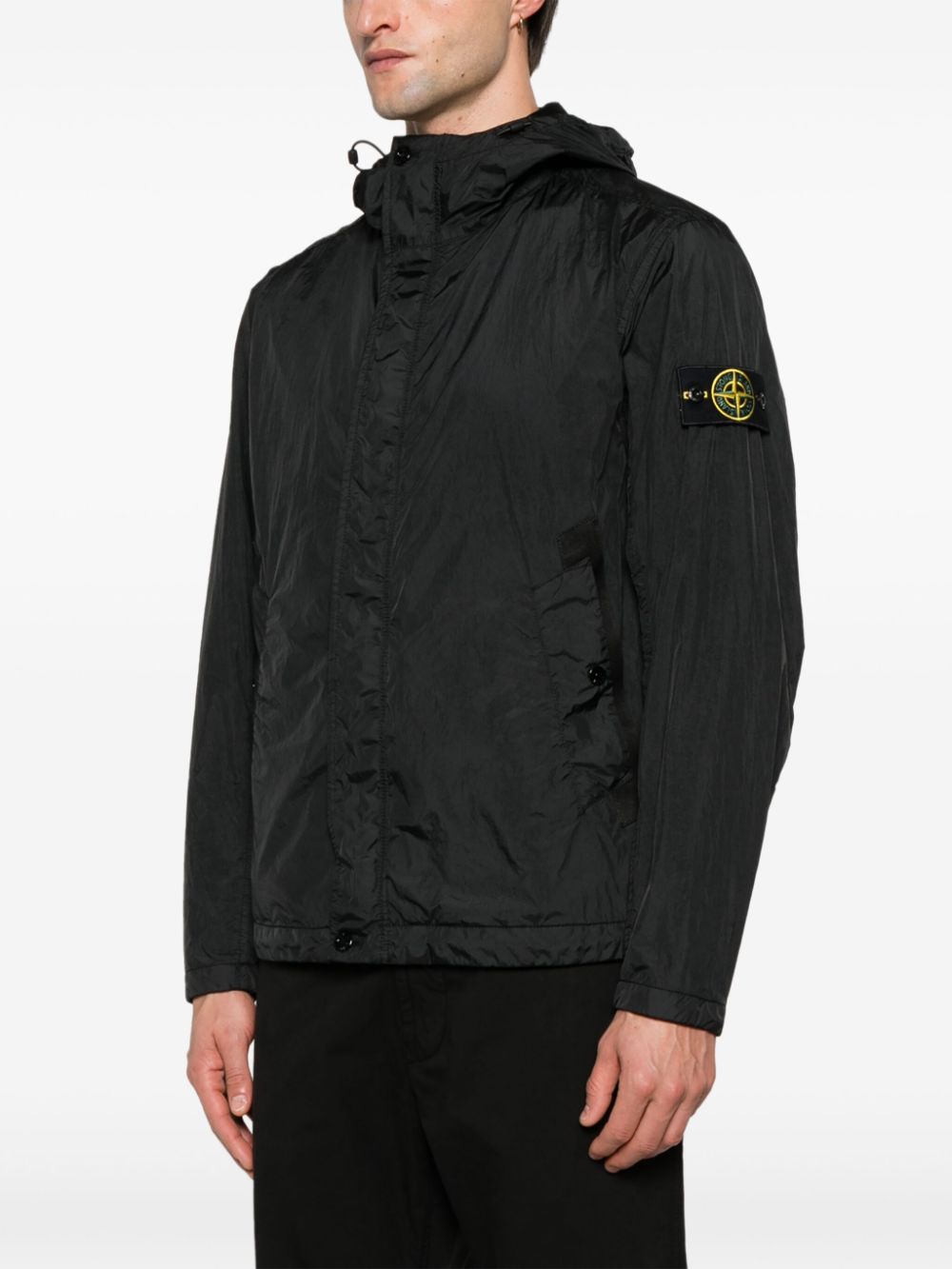 Stone Island Coats Black Nylon
