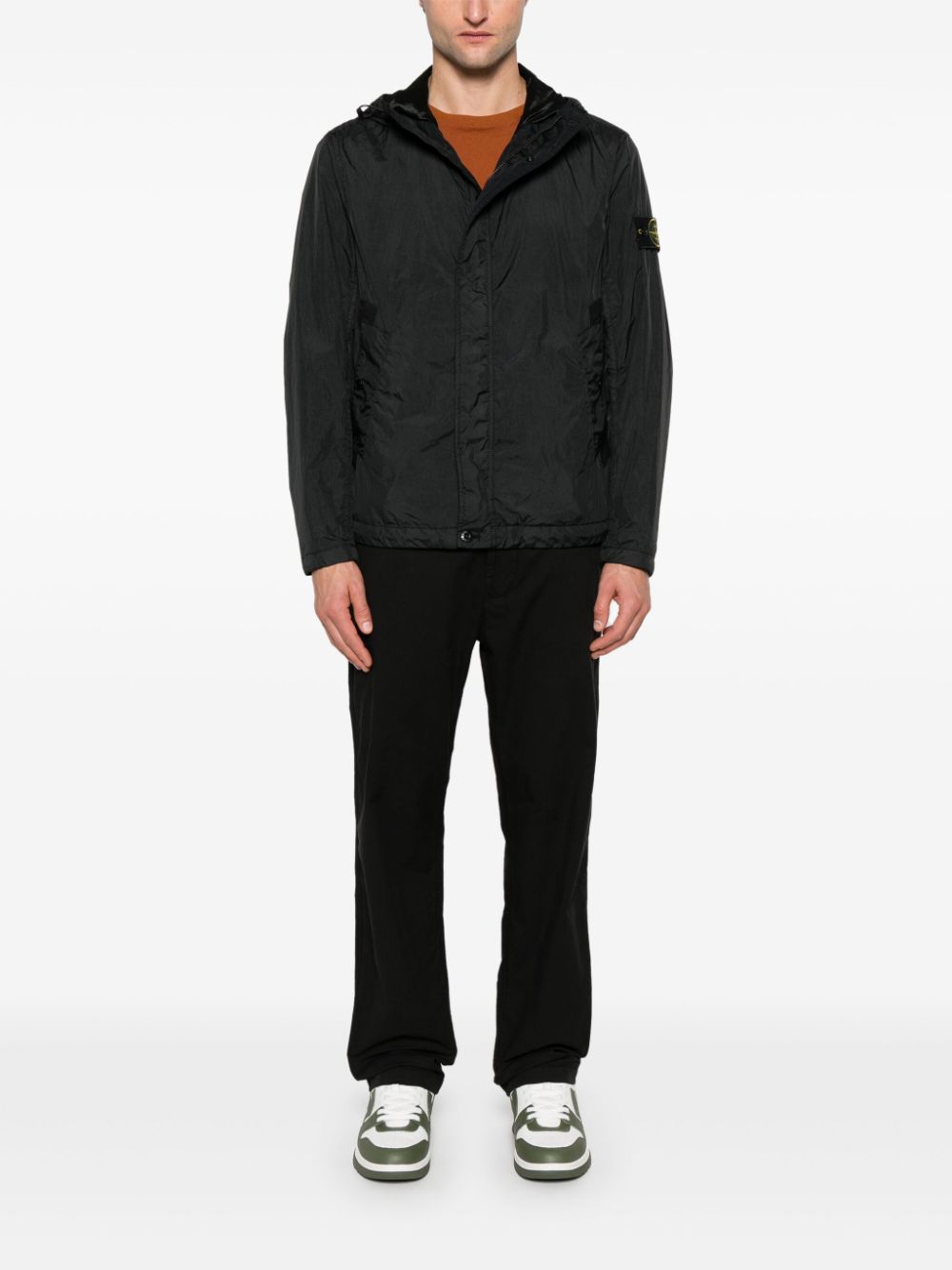 Stone Island Coats Black Nylon