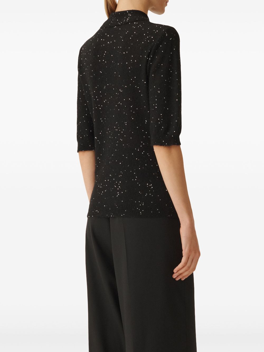 Fabiana Filippi T-Shirts And Polos Black Polyamide Mohair