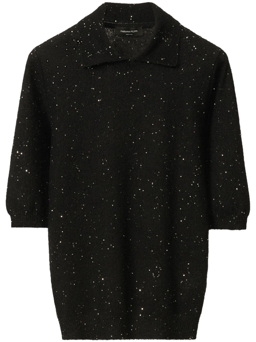 Fabiana Filippi T-Shirts And Polos Black Polyamide Mohair