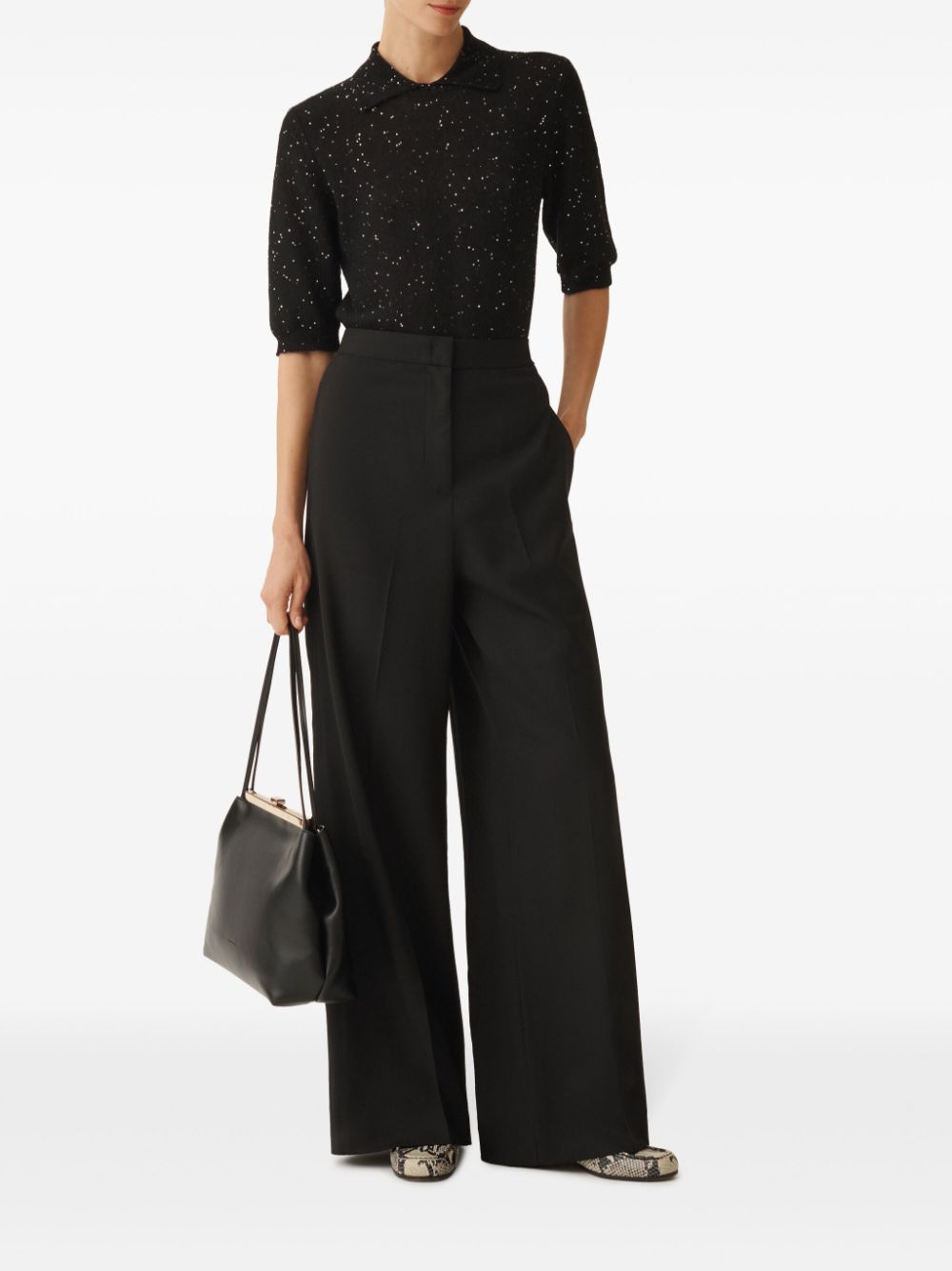 Fabiana Filippi T-Shirts And Polos Black Polyamide Mohair