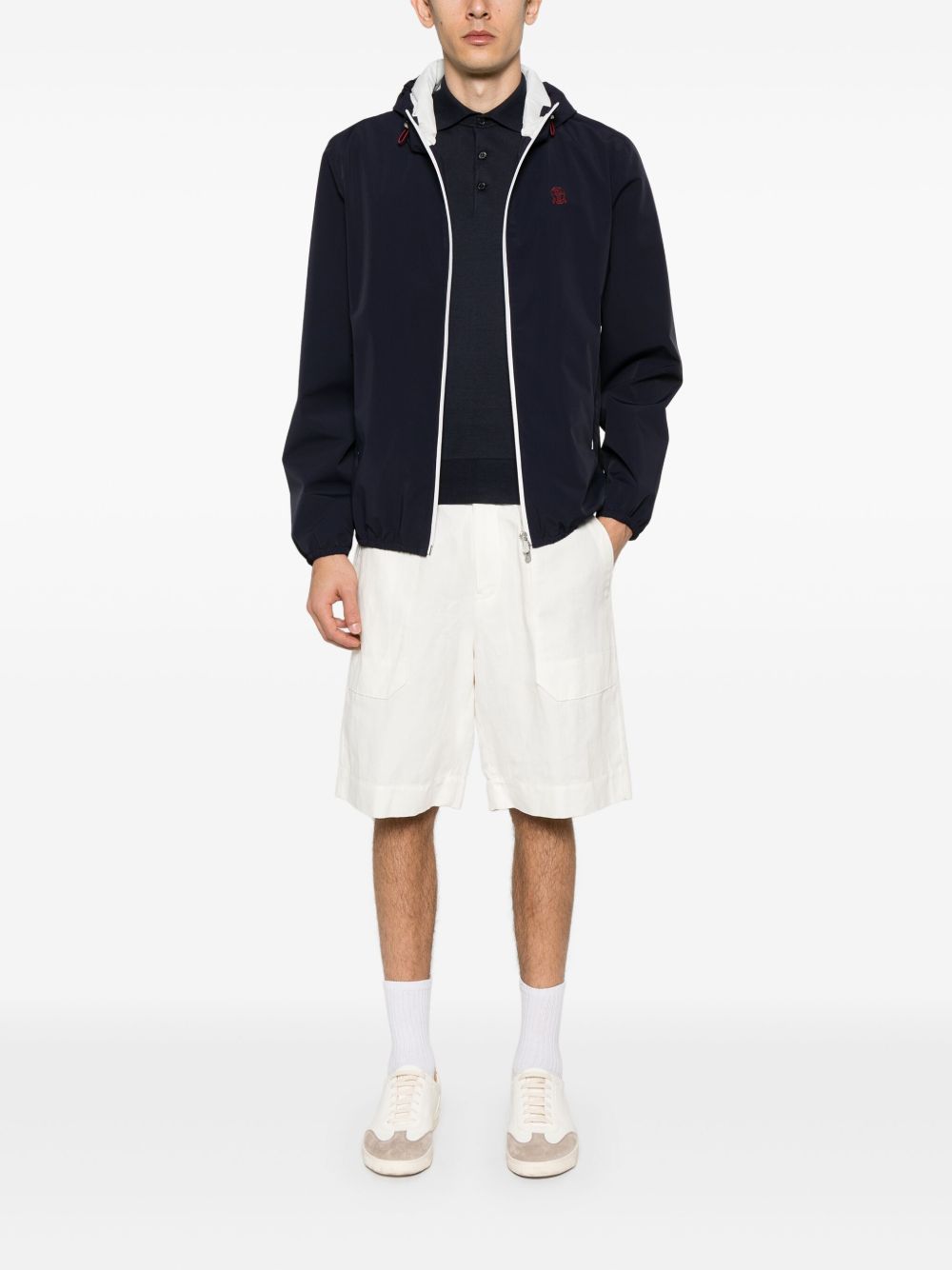 Brunello Cucinelli Coats Blu Polyamide Elastane