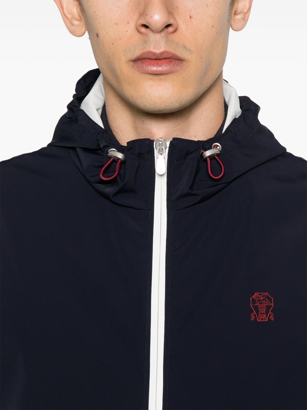 Brunello Cucinelli Coats Blu Polyamide Elastane