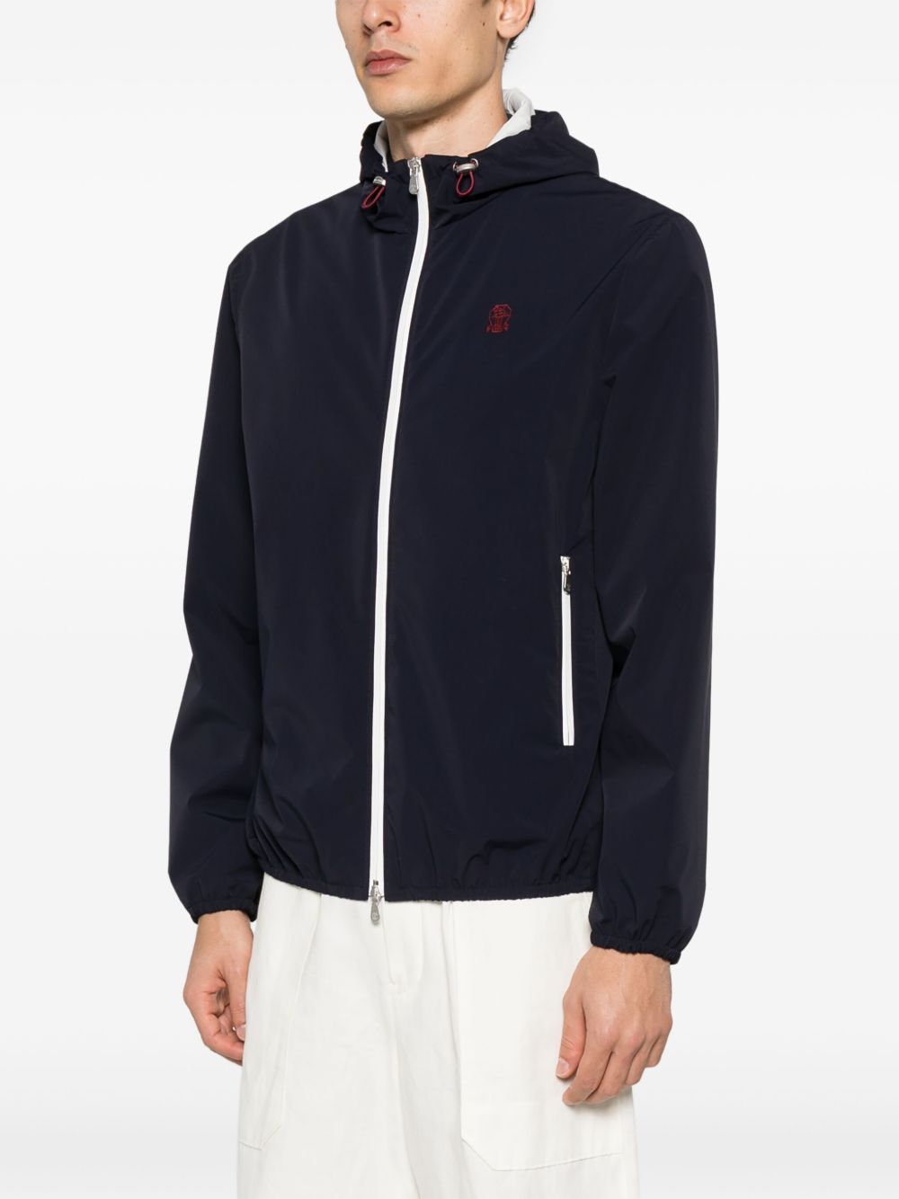 Brunello Cucinelli Coats Blu Polyamide Elastane