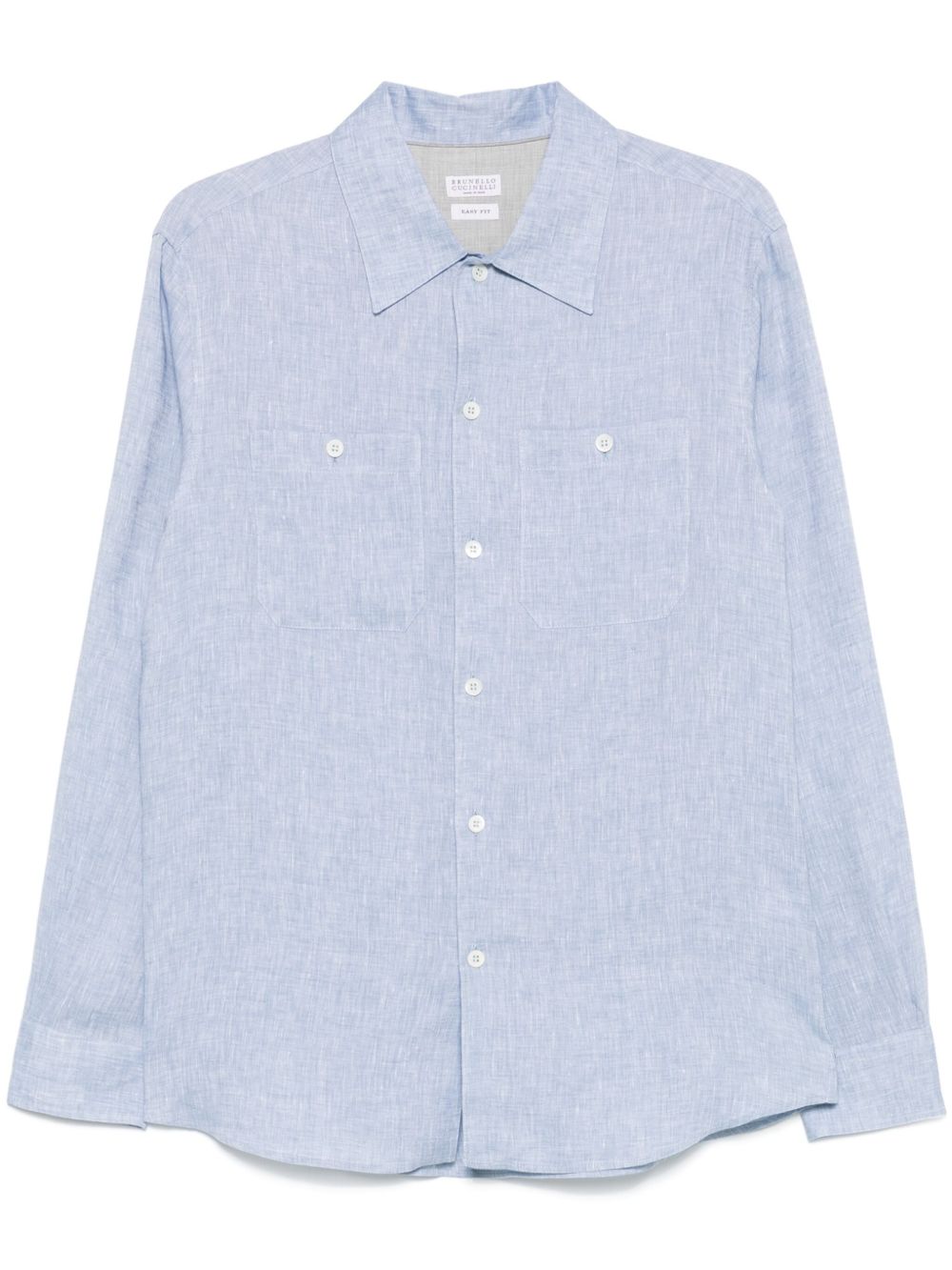 Brunello Cucinelli Shirts Azzurro Linen