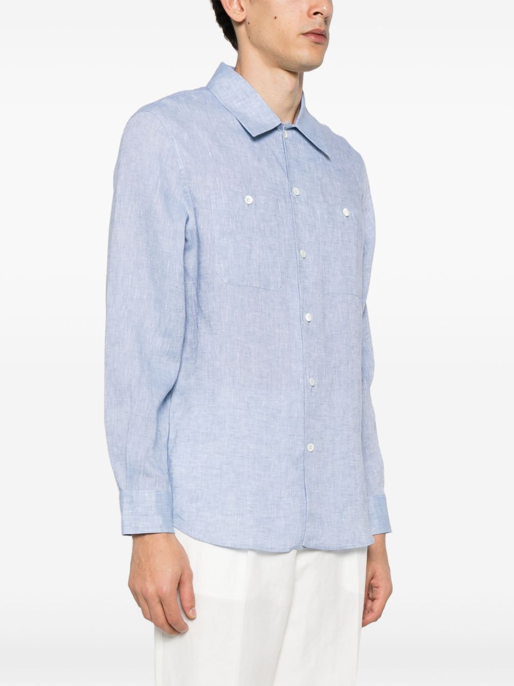 Brunello Cucinelli Shirts Azzurro Linen