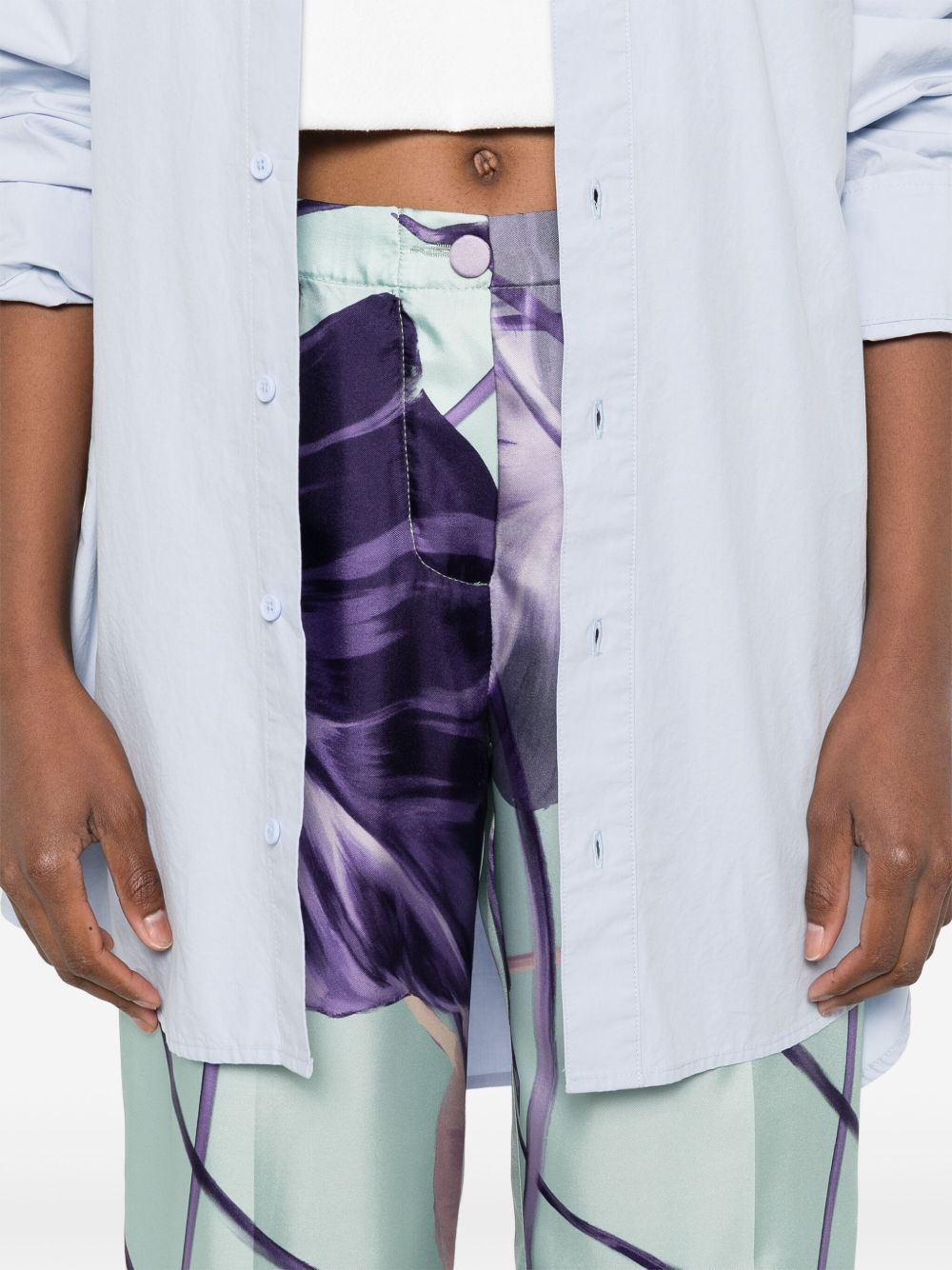F.r.s . Trousers Purple Silk