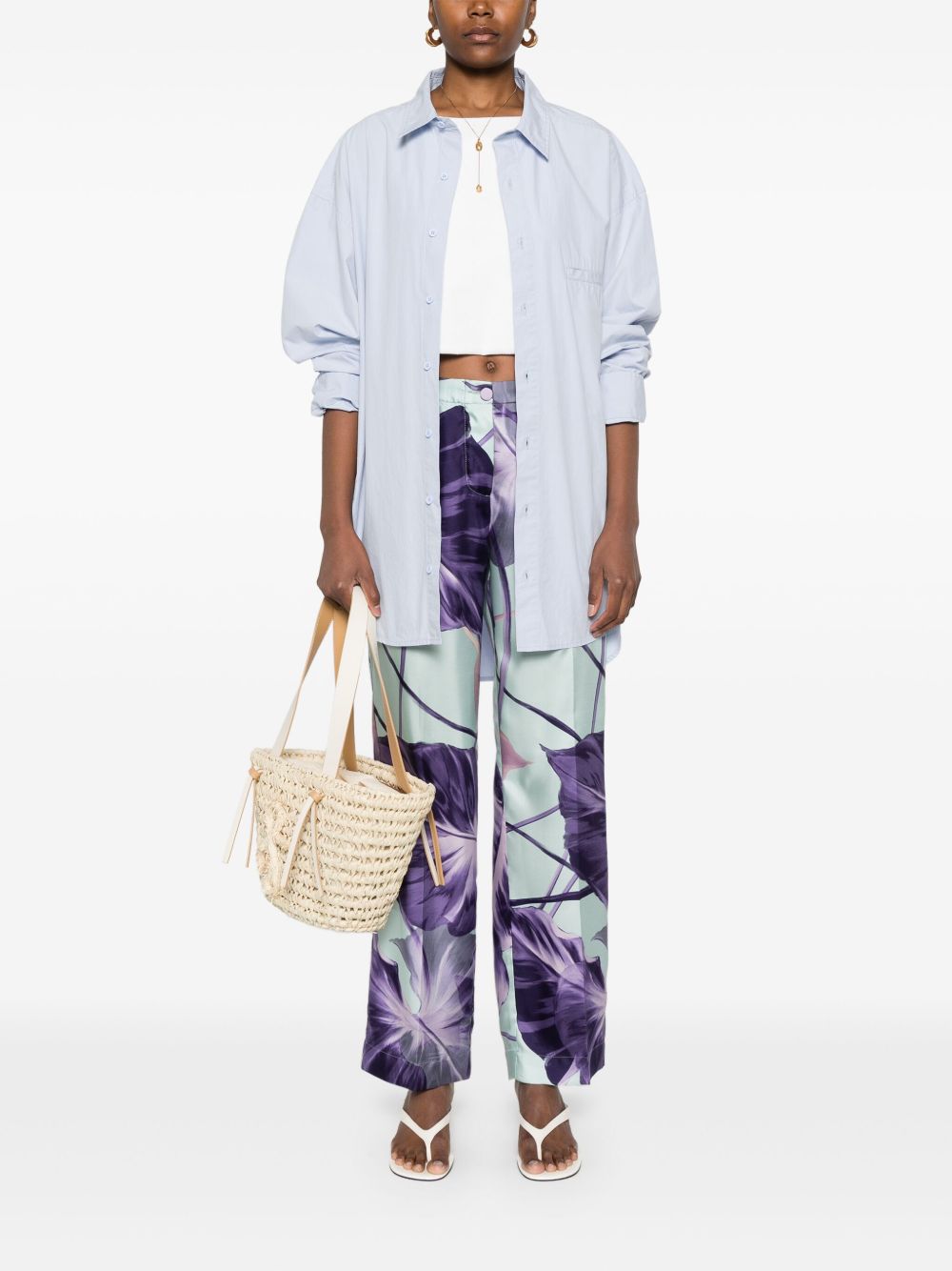F.r.s . Trousers Purple Silk
