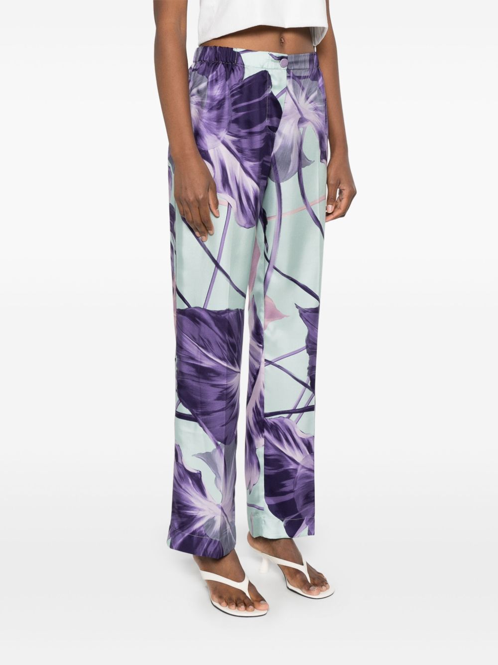 F.r.s . Trousers Purple Silk