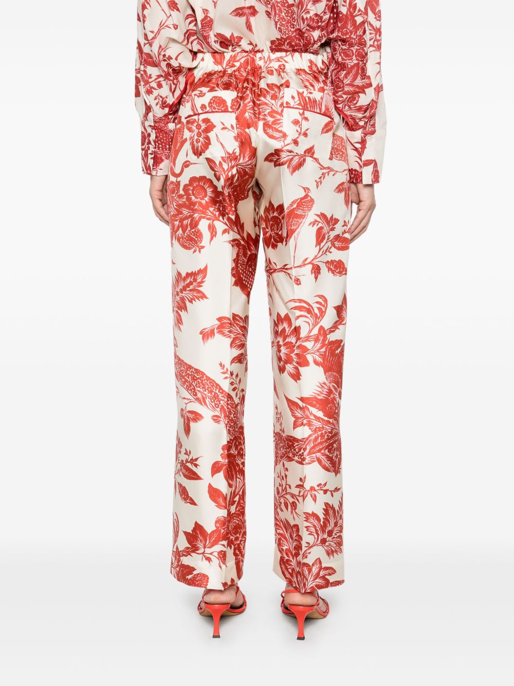 F.r.s . Trousers Red Silk