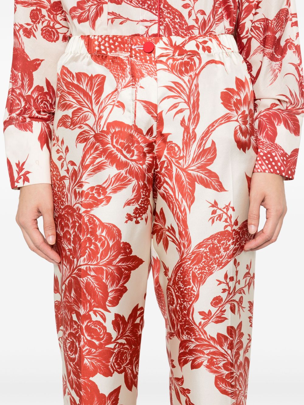 F.r.s . Trousers Red Silk