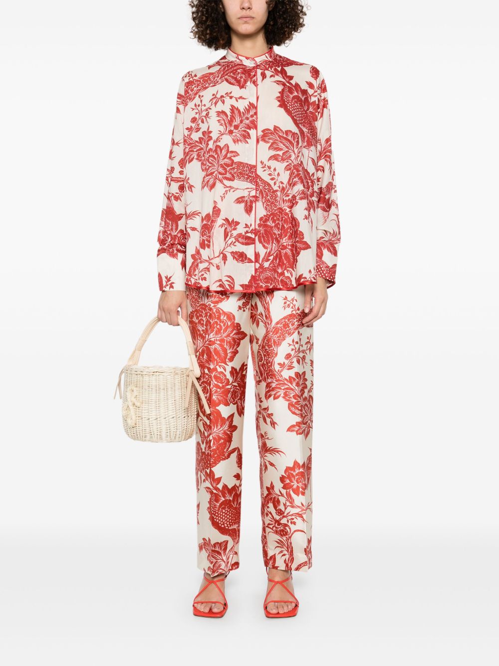 F.r.s . Trousers Red Silk