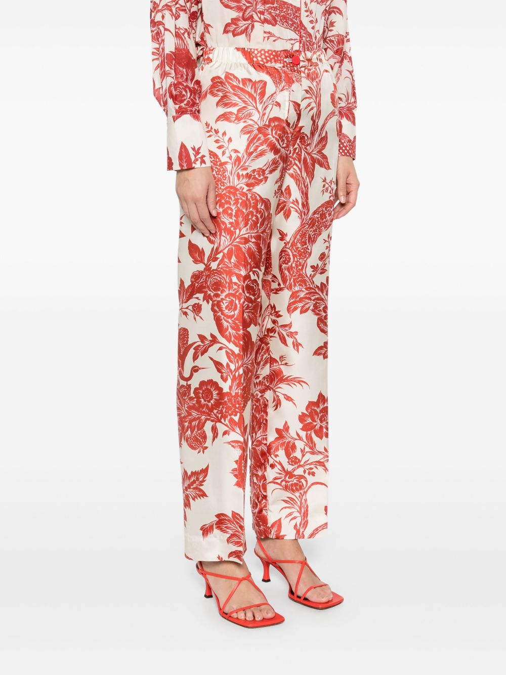 F.r.s . Trousers Red Silk