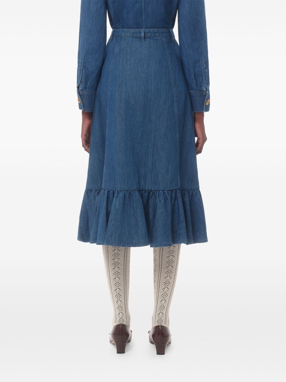 Valentino Skirts Blue Cotton Linen