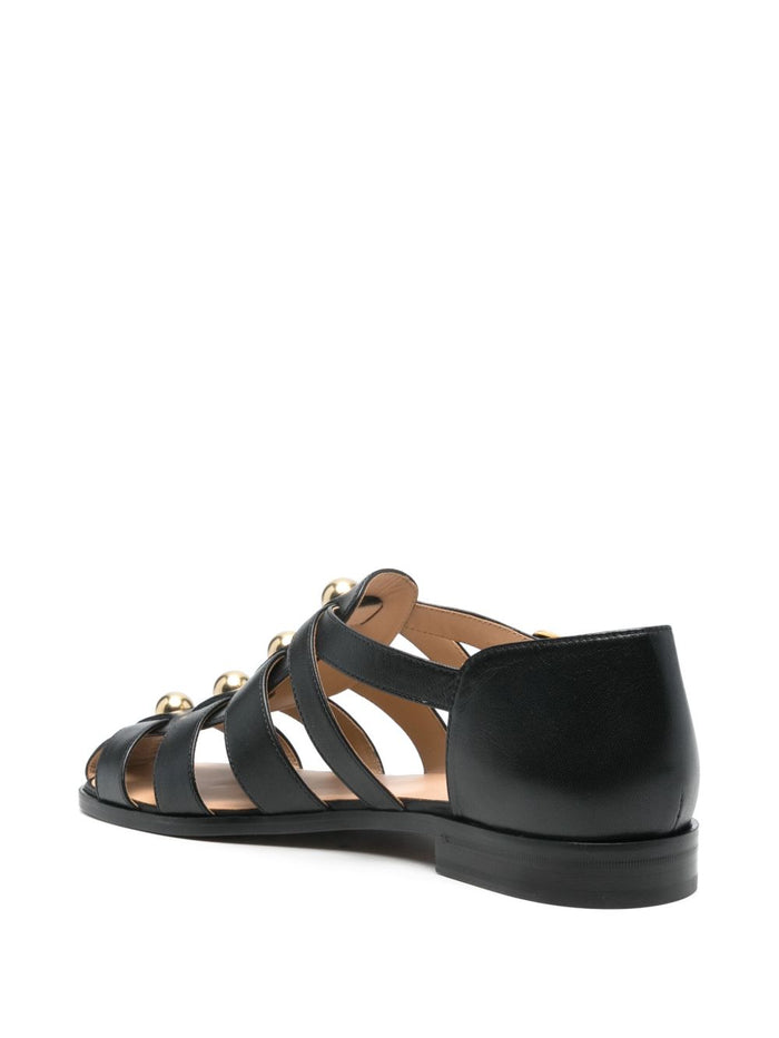 Valentino Garavani Sandals Black Calf Leather