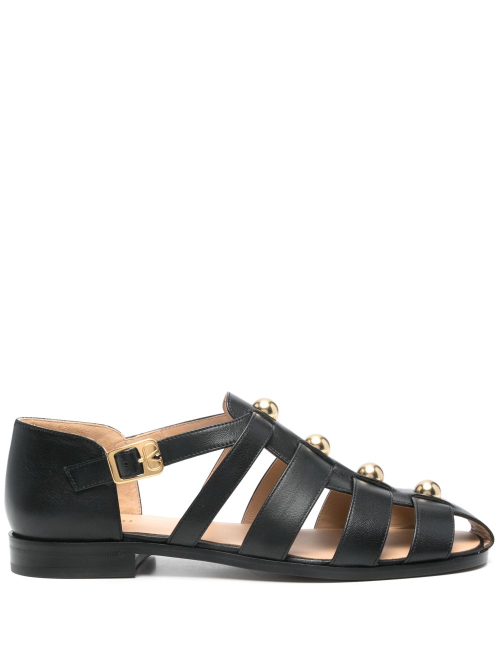 Valentino Garavani Sandals Black Calf Leather