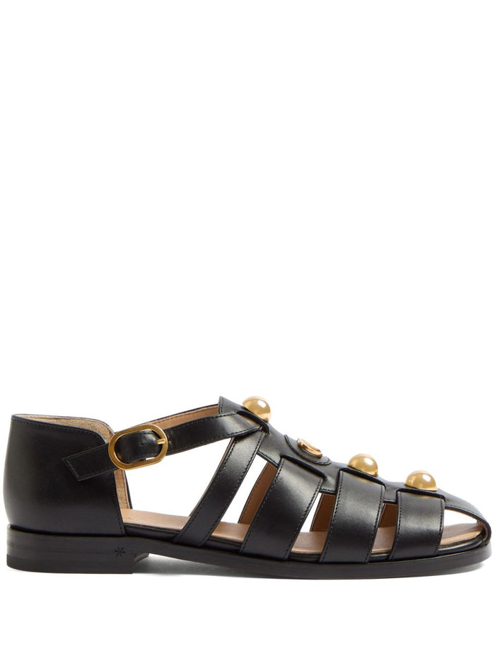Valentino Garavani Sandals Black Calf Leather
