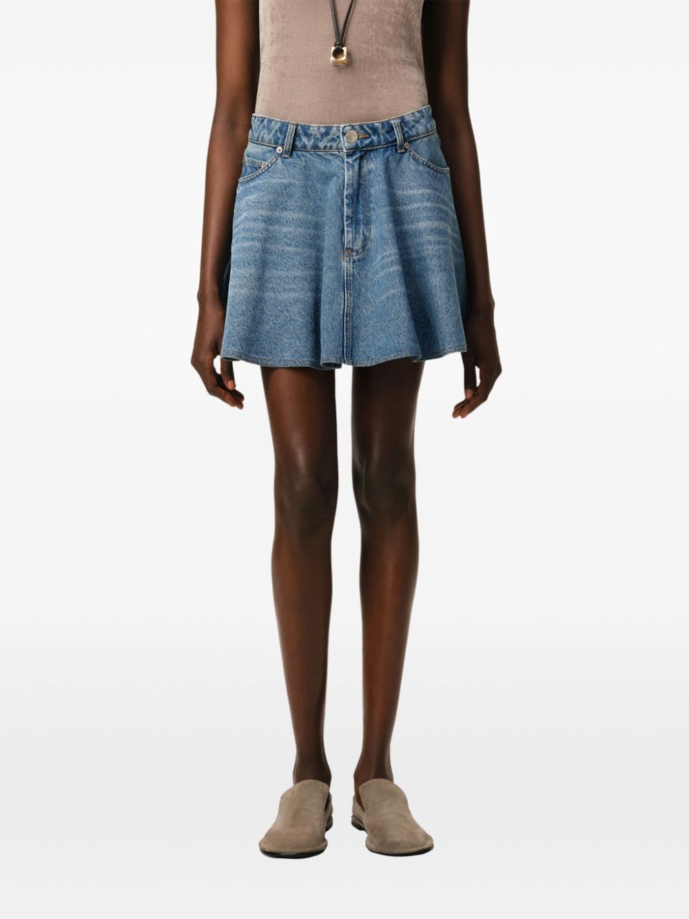 Ami Paris Skirts Clear Blue Cotton
