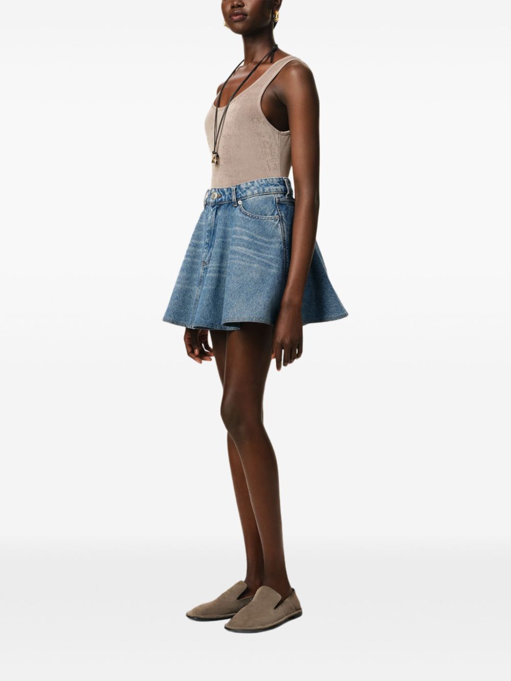 Ami Paris Skirts Clear Blue Cotton