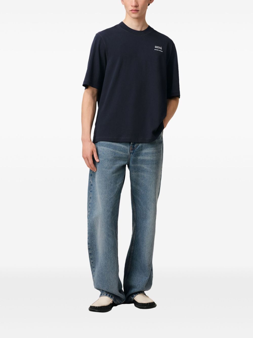 Ami Paris T-Shirts And Polos Blue Cotton
