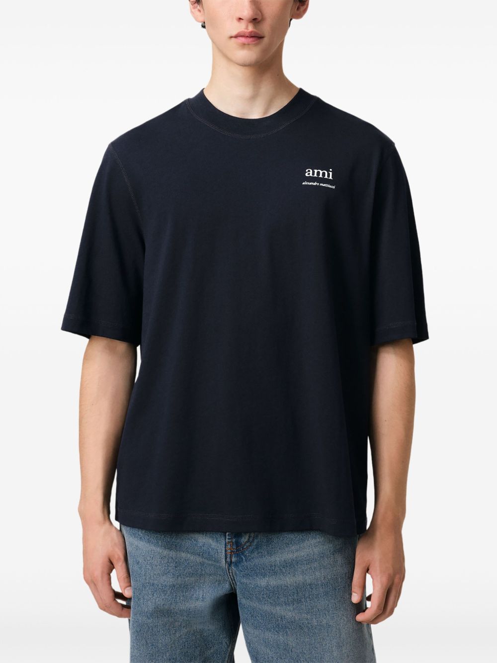 Ami Paris T-Shirts And Polos Blue Cotton