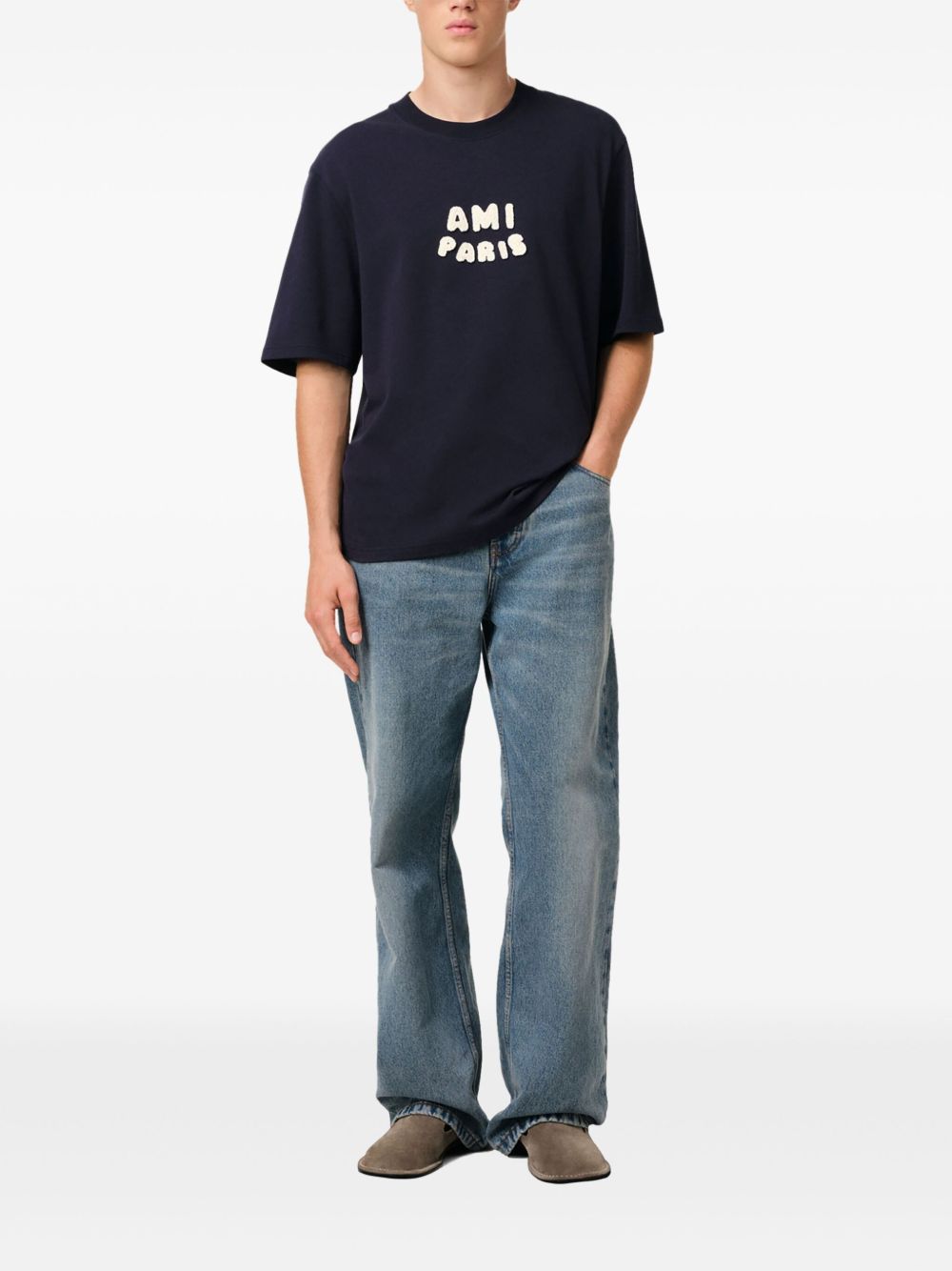 Ami Paris T-Shirts And Polos Blue Cotton