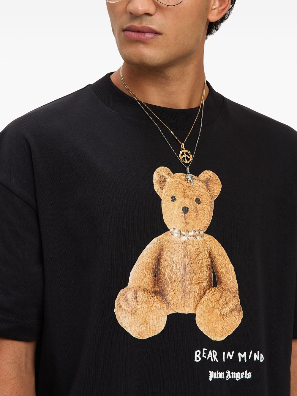 Palm Angels T-Shirts And Polos Black Cotton