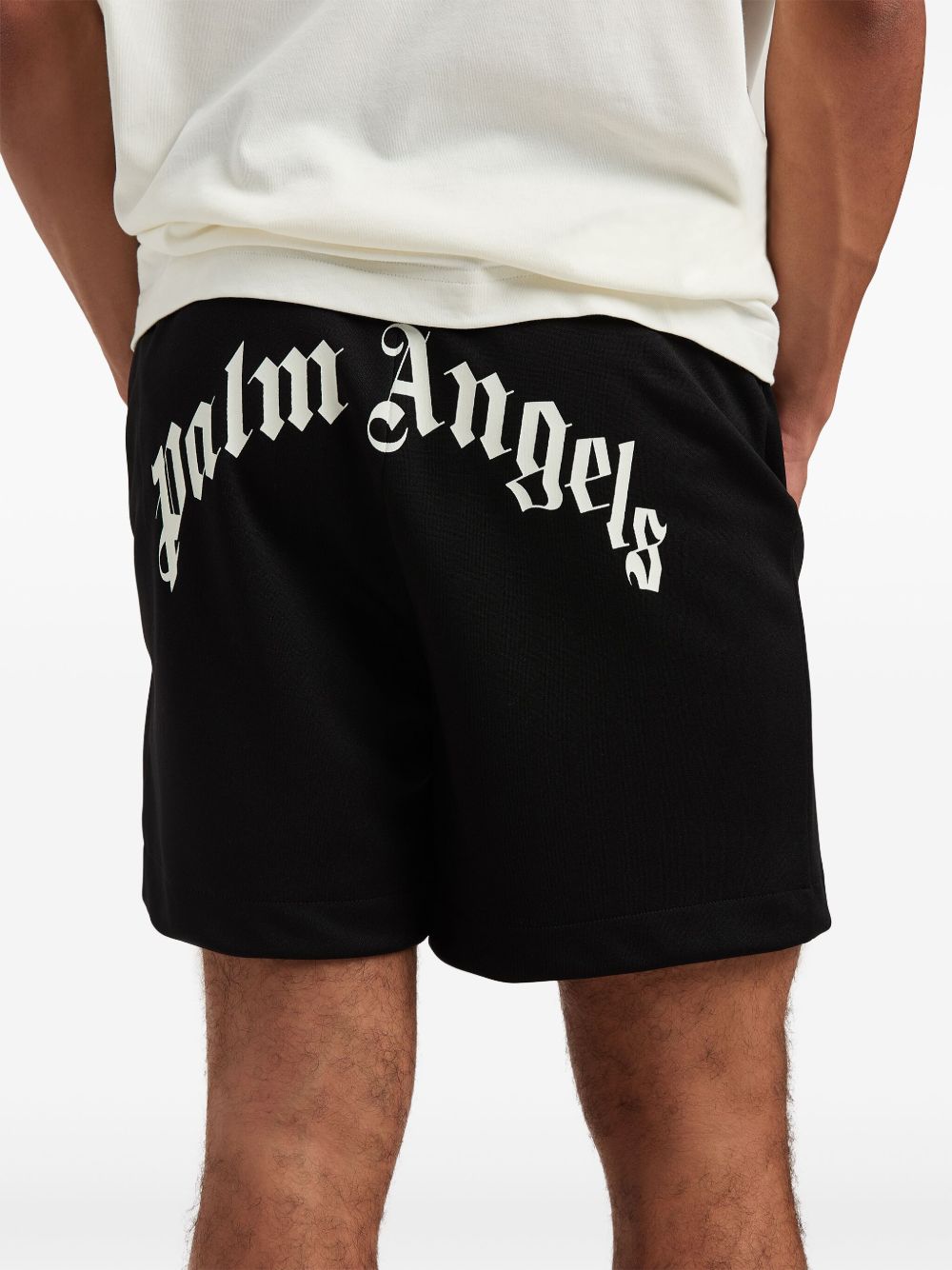Palm Angels Shorts Black Polyester