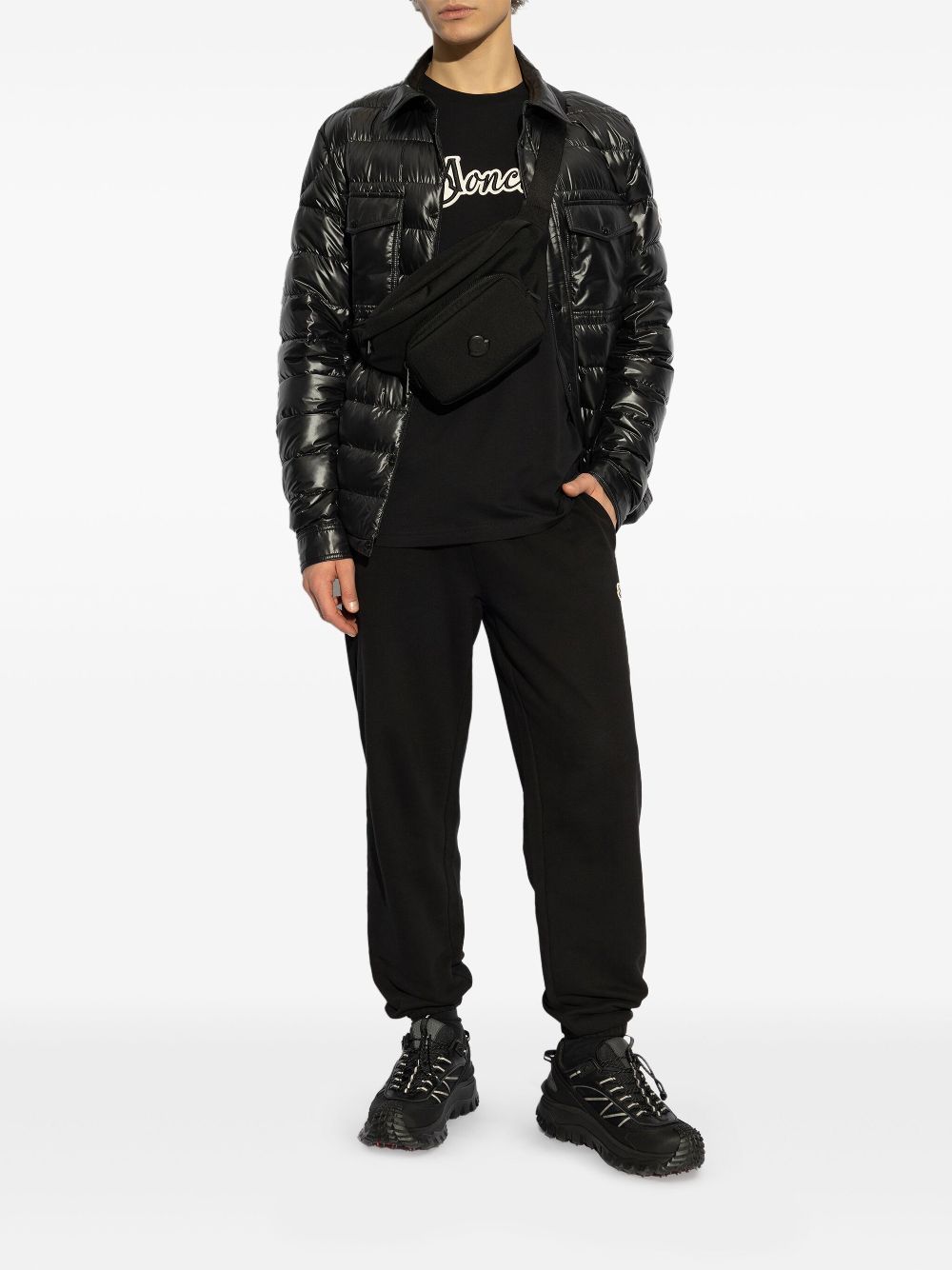 Moncler T-Shirts And Polos Black Cotton