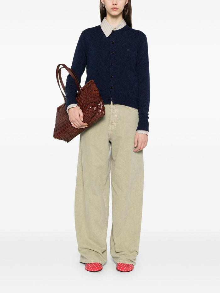Acne Sweaters Blue Wool Yak