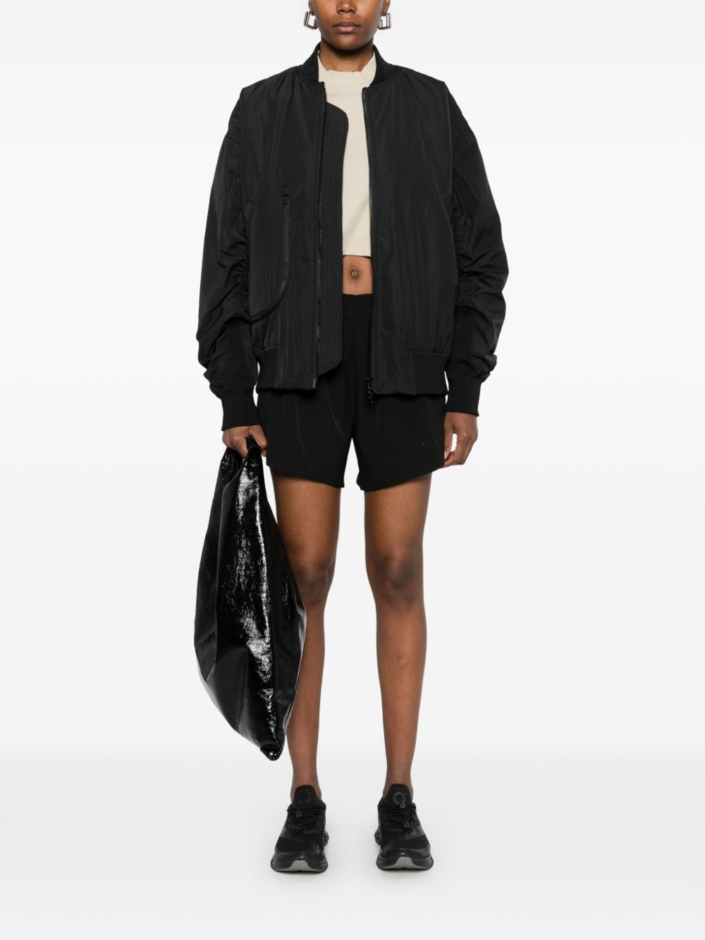 Adidas By Stella Mccartney Coats Black Synthetic Fiber