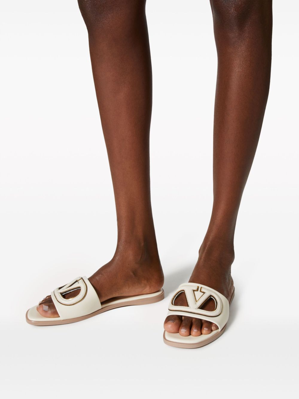 Valentino Garavani Sandals Ivory Lamb Skin