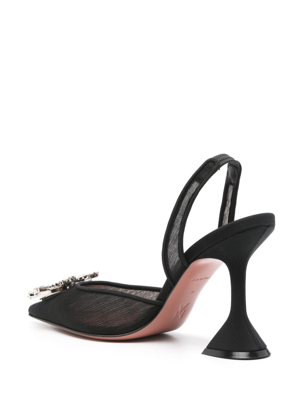 Amina Muaddi With Heel Black Exterior: Polyester