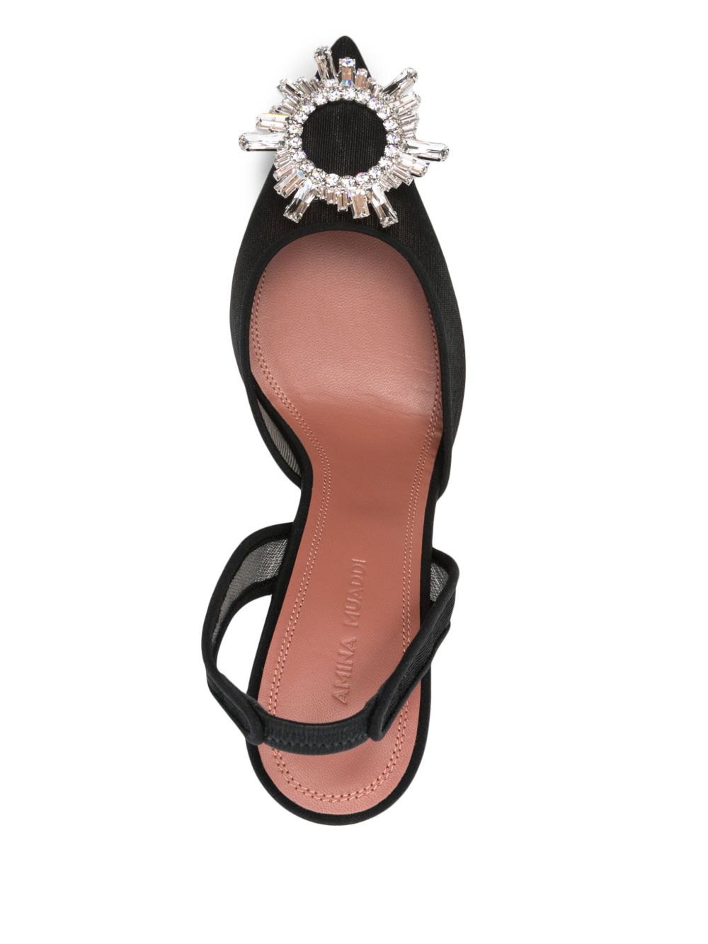 Amina Muaddi With Heel Black Exterior: Polyester