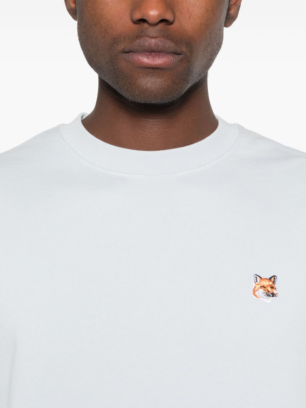 Maison Kitsune Sweaters Clear Blue Cotton