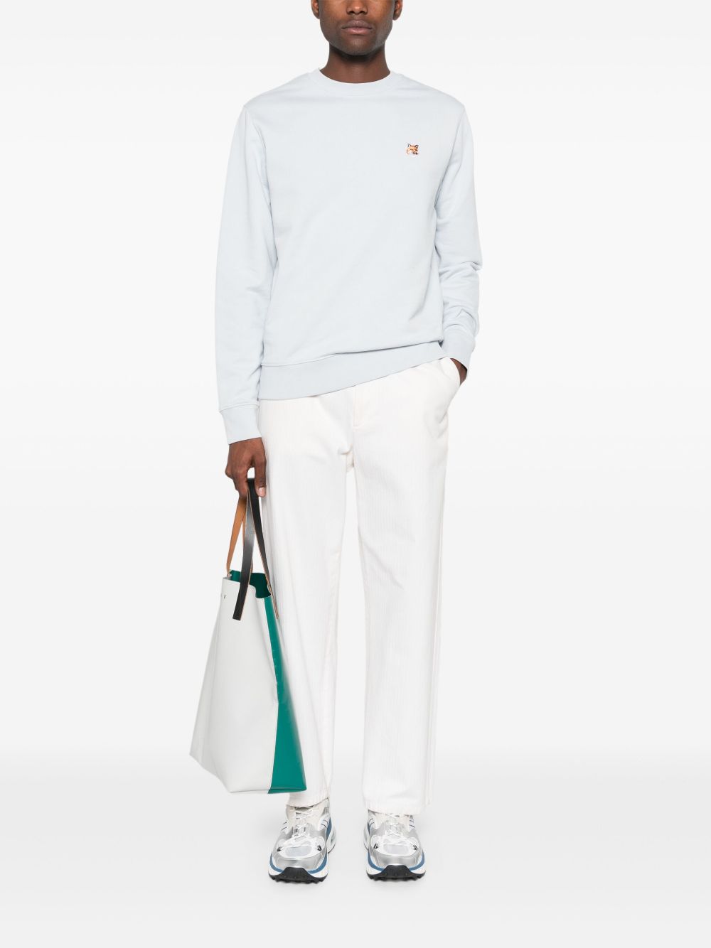 Maison Kitsune Sweaters Clear Blue Cotton