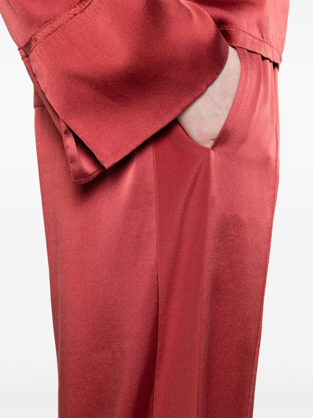 Forte Trousers Bordeaux Silk Elastane