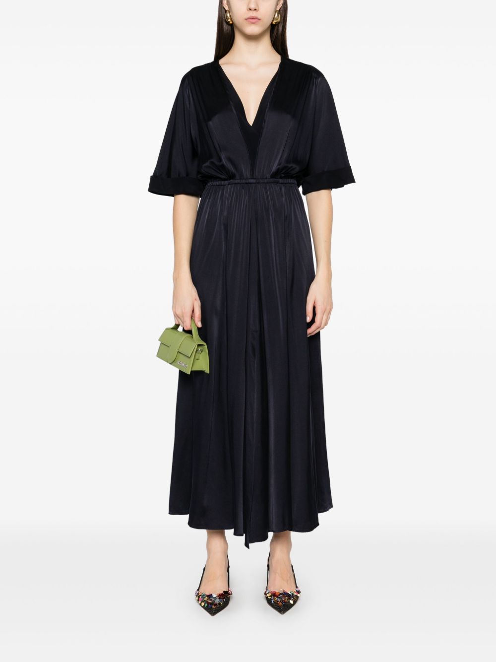 Forte Dresses Blue Silk Elastane