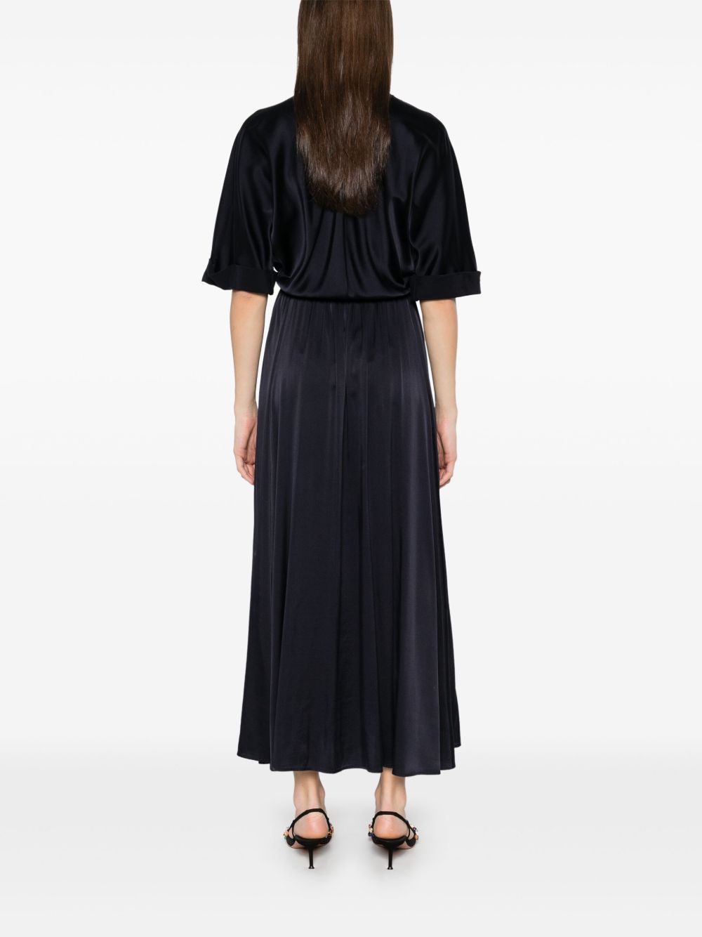 Forte Dresses Blue Silk Elastane