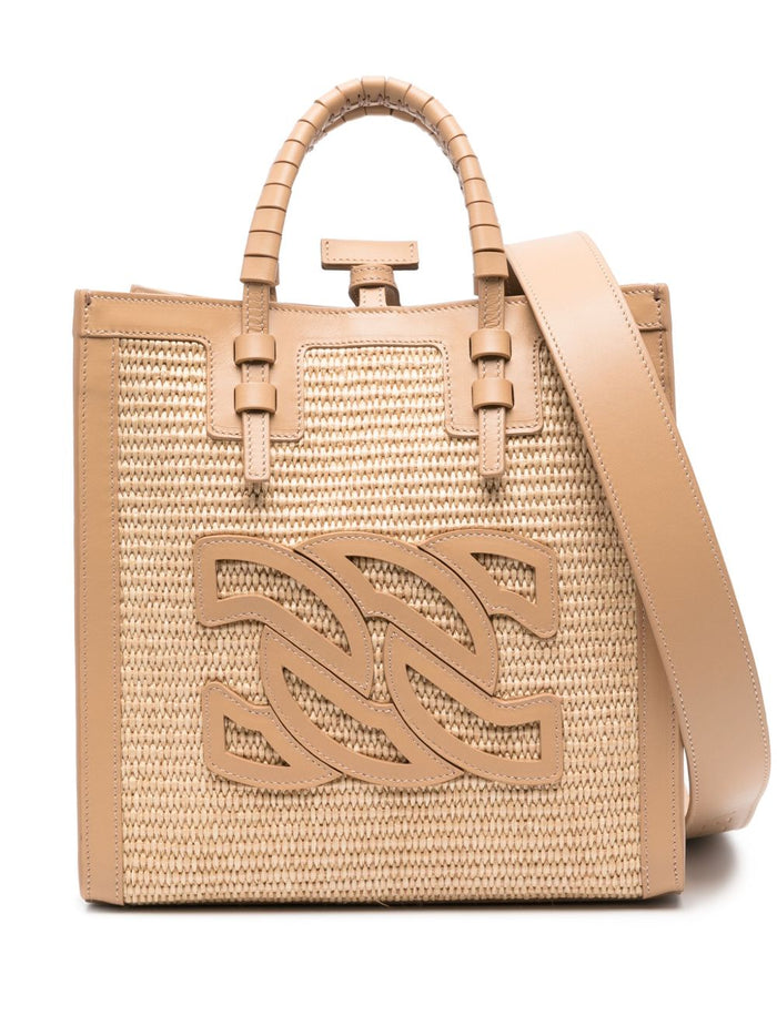 Casadei Bags Leather Brown Raffia