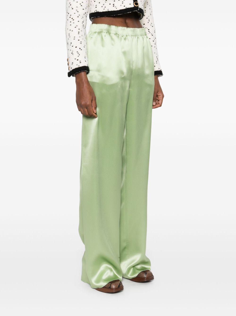 Valentino Trousers Green Silk