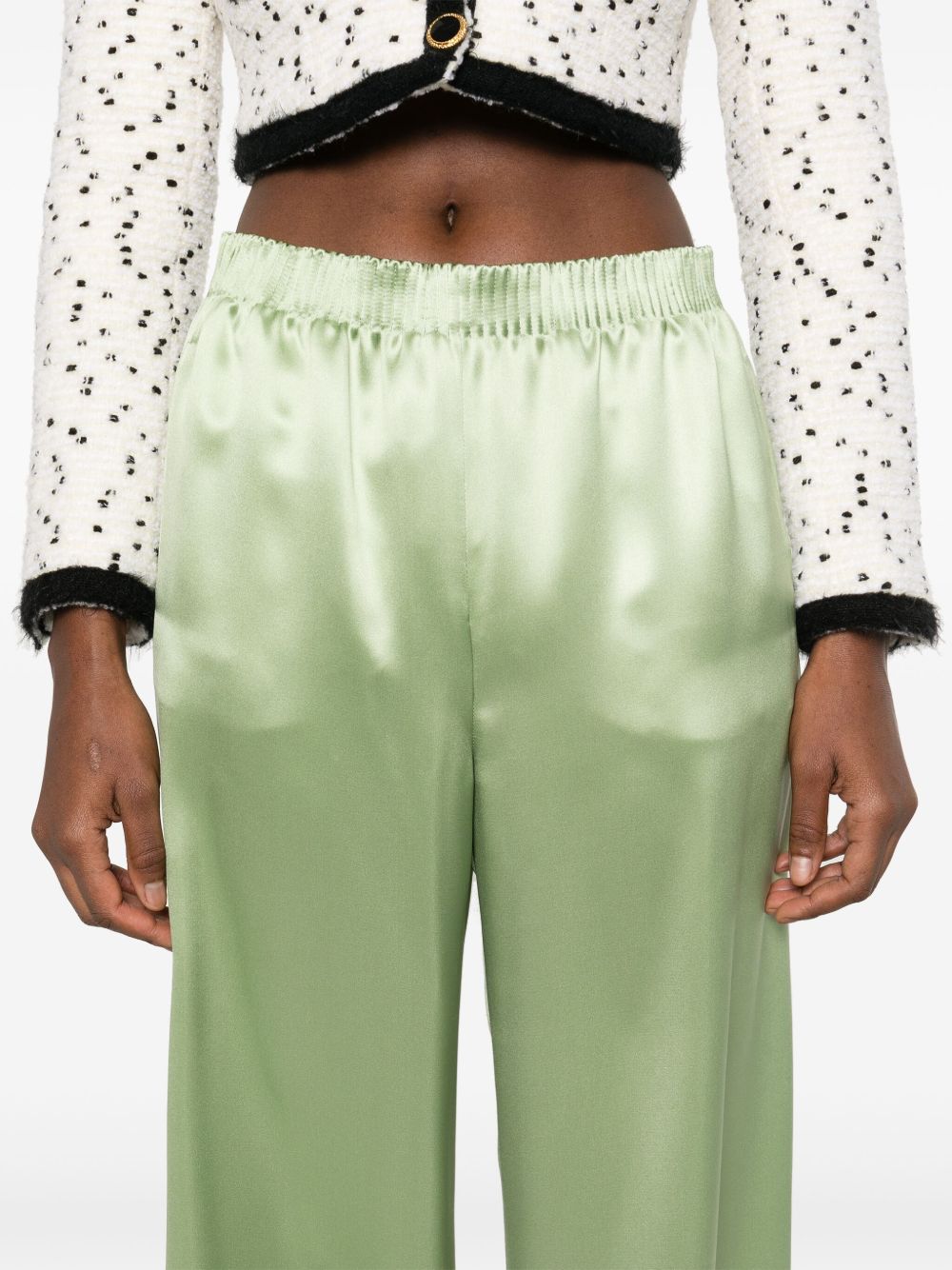Valentino Trousers Green Silk