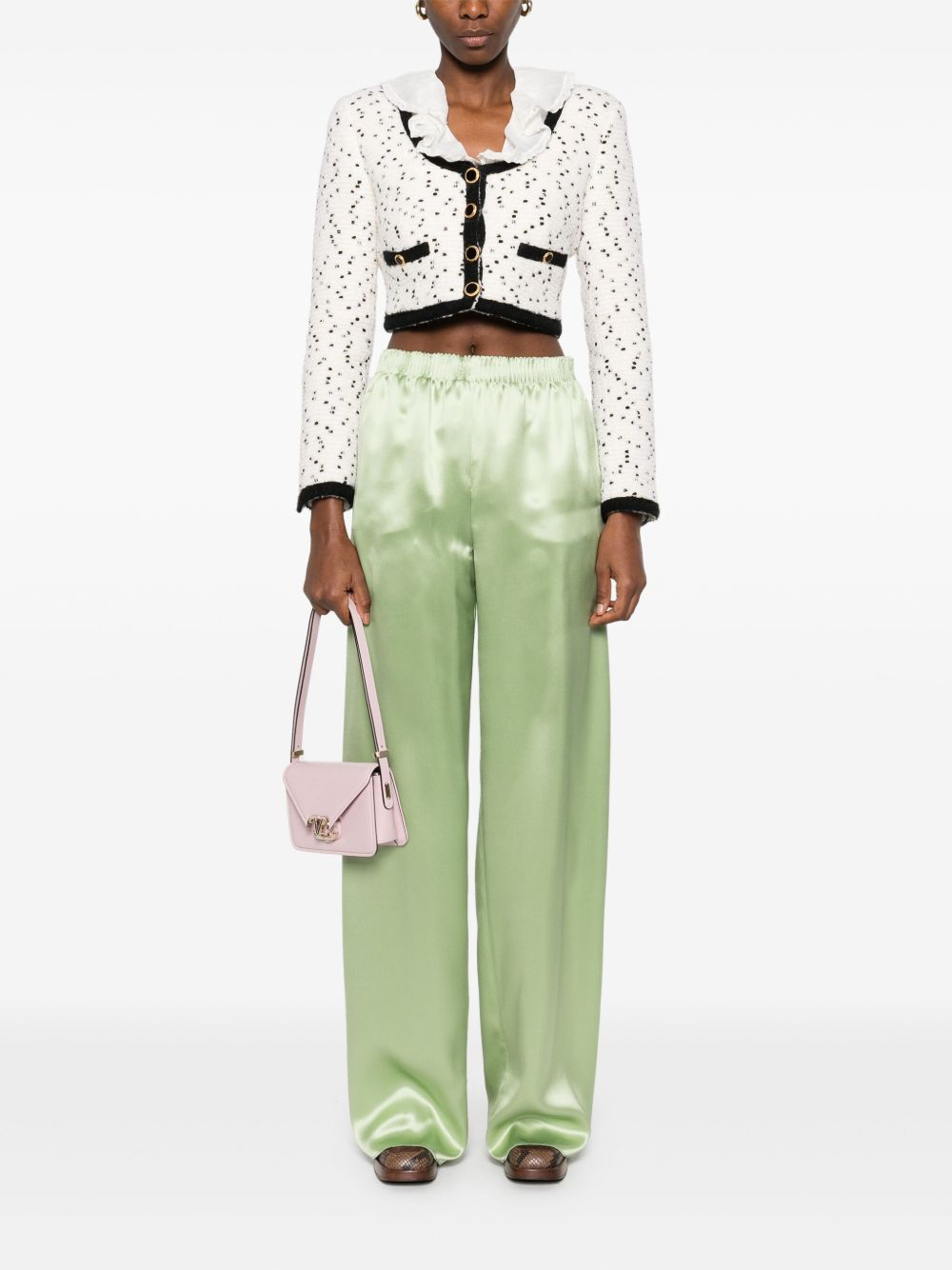 Valentino Trousers Green Silk
