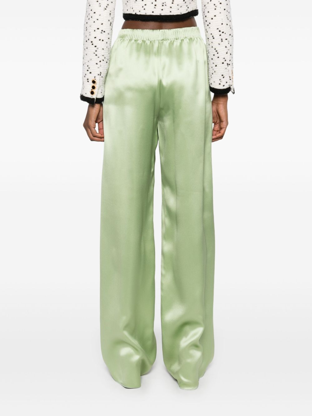 Valentino Trousers Green Silk