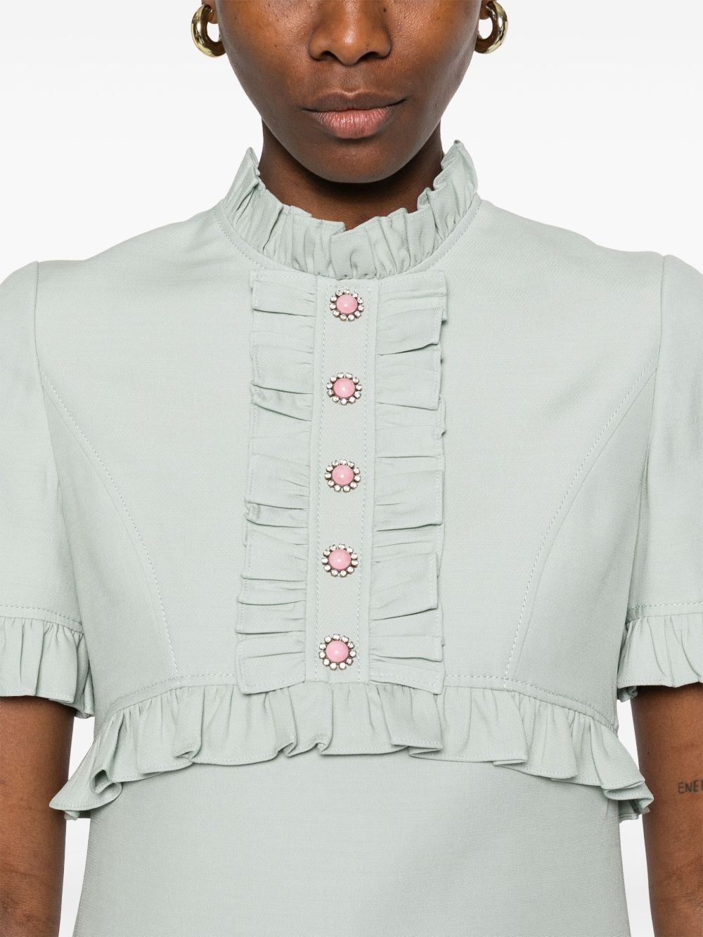 Valentino Dresses Green Virgin Wool