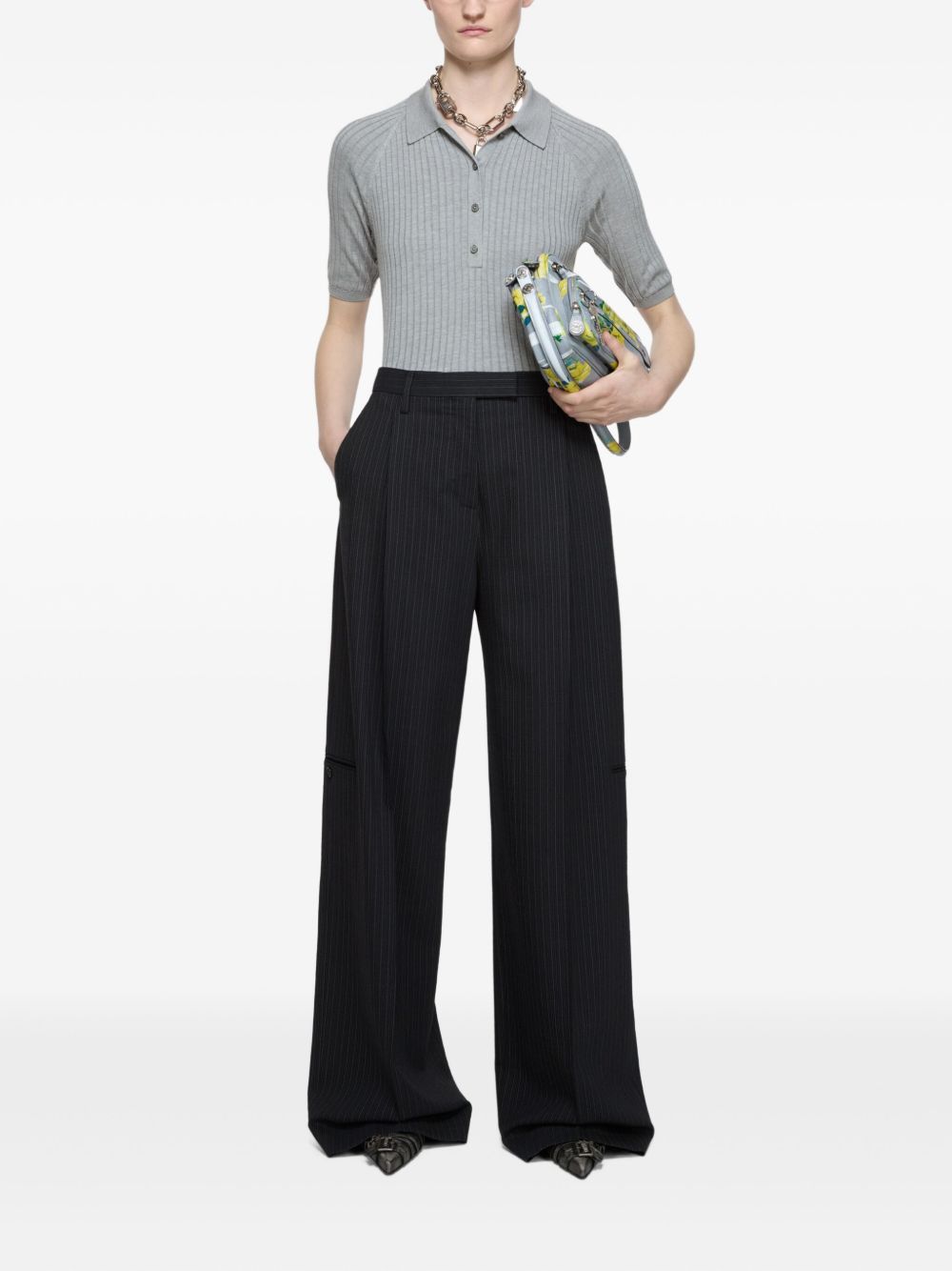 Acne Studios T-Shirts And Polos Grey Silk