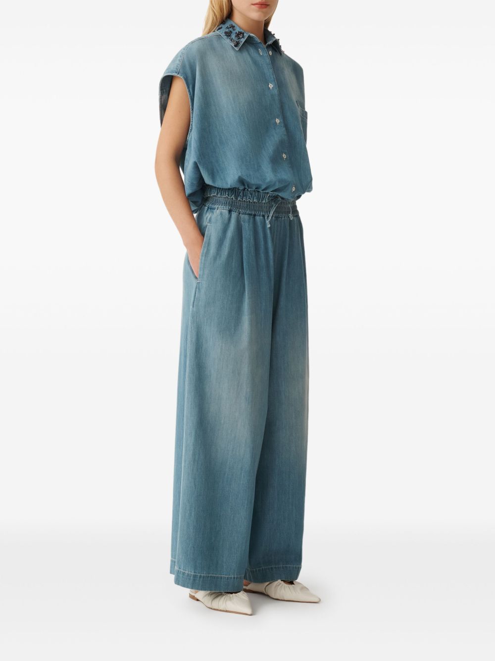 Fabiana Filippi Trousers Clear Blue Fabric