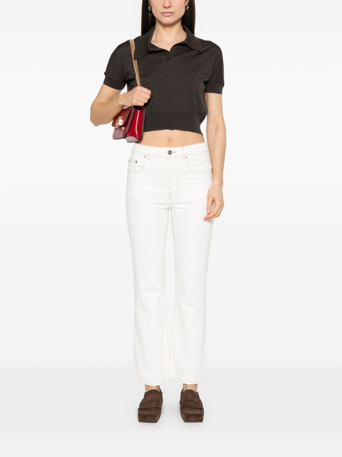 Tory Burch Jeans White Cotton Elastane