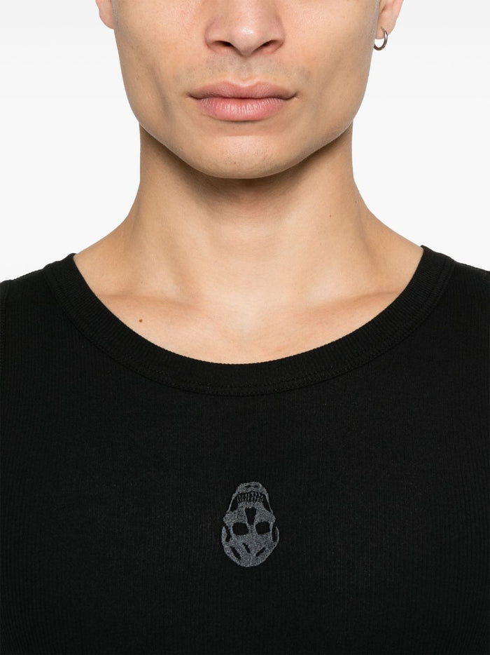 Alexander McQueen Top Black Cotton