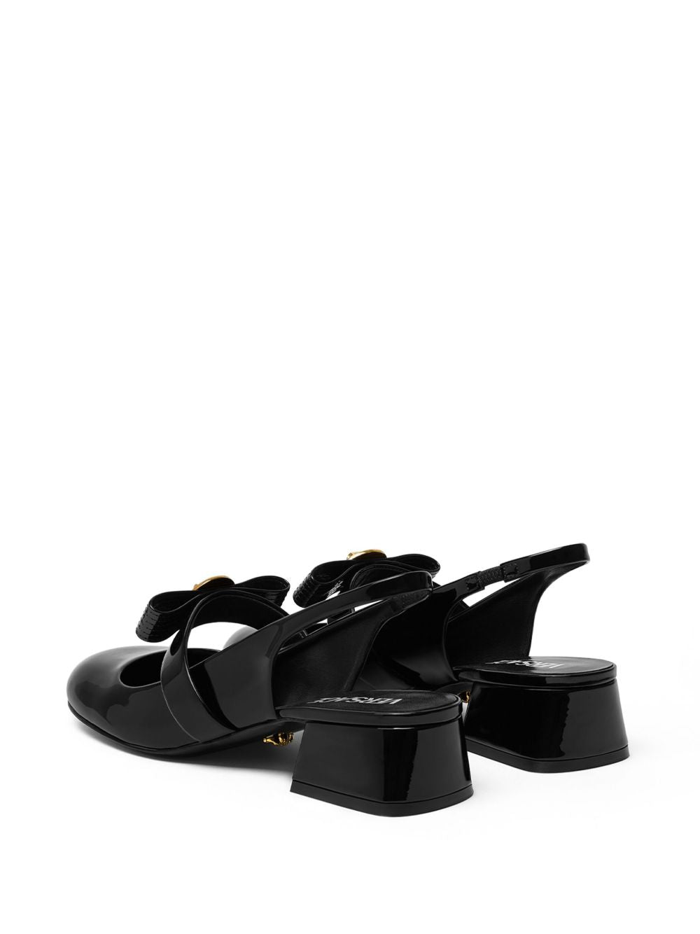 Versace With Heel Black Calf Leather